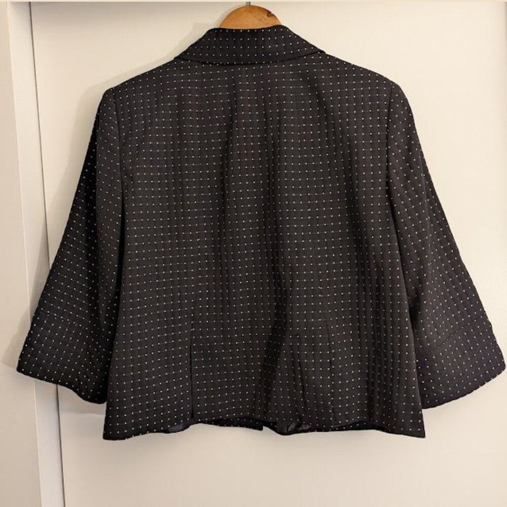 Black Polka Dot Cropped Jacket French Couture Style - Picture 5 of 9